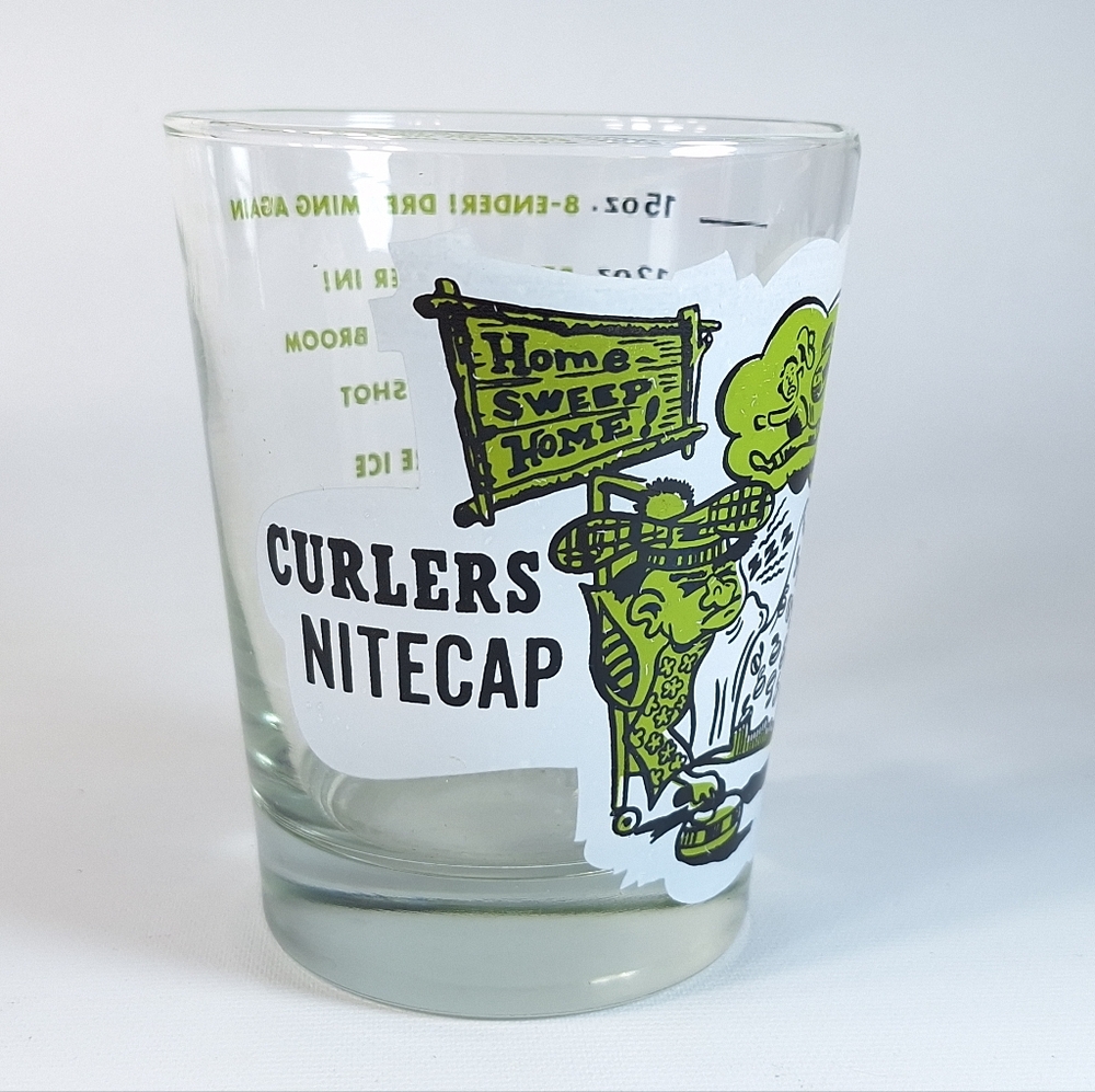 Curler Nitecap 15 oz Vintage Novelty Drinking Glass 1960-70s